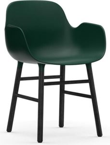 Fotel Form zielony z czarną dębową ramą – stylowy design, wygoda, nowoczesne wykończenie