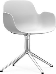 Fotel obrotowy Form Swivel 4L biały na aluminiowych nogach – nowoczesny design, ergonomiczne wsparcie, trwałe materiały