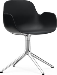 Fotel obrotowy Form Swivel 4L czarny na aluminiowych nogach – nowoczesny design, wygodna konstrukcja, elegancki kolor