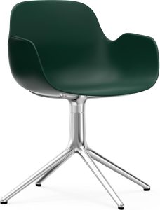Fotel obrotowy Form Swivel 4L zielony na aluminiowych nogach – nowoczesny design, wygodny, trwały
