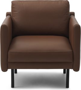 Fotel Rar Omaha koniakowy skórzany – elegancki design, komfort, naturalna skóra