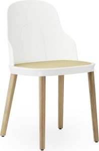 Krzesło Allez PP białe z wiklinowym siedziskiem na dębowych nogach – elegancki design, trwałe materiały, styl skandynawski