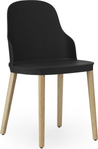 Krzesło Allez PP czarne na dębowych nogach – elegancki design, komfort, trwałość, materiał PP