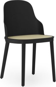 Krzesło Allez PP czarne z wiklinowym siedziskiem – nowoczesny design, wygoda, materiał PP