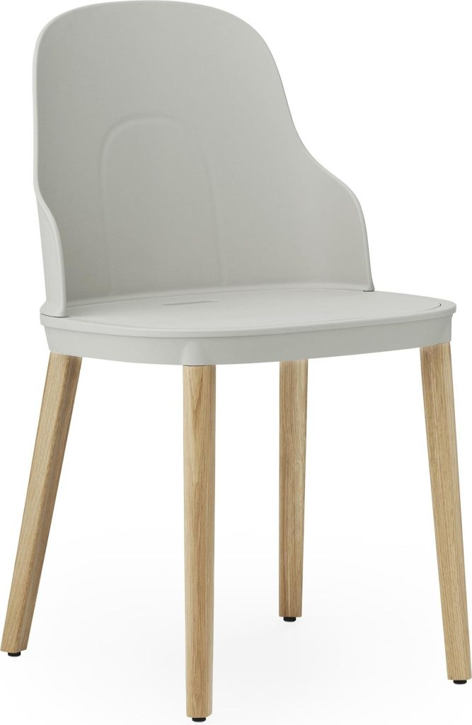 Krzesło Allez PP jasnoszare na dębowych nogach – elegancki design, komfortowe siedzisko, trwałe materiały