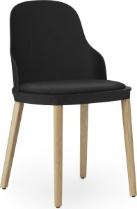Krzesło Allez PP Main Line Flax czarne z tapicerowanym siedziskiem na dębowych nogach – elegancki design, komfort, trwałość