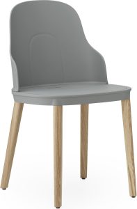 Krzesło Allez PP szare na dębowych nogach – elegancki design, wygoda, stabilność, nowoczesny styl