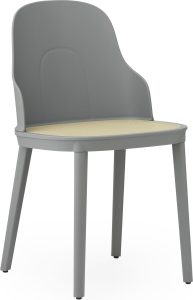 Krzesło Allez PP szare z wiklinowym siedziskiem – stylowy design, wygodne siedzisko, trwałe materiały