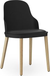 Krzesło Allez PP Ultra Leather czarne z tapicerowanym siedziskiem na dębowych nogach – elegancki design, wysoka jakość, komfort
