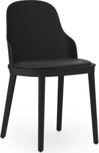 Krzesło Allez PP Ultra Leather czarne z tapicerowanym siedziskiem – elegancki design, wygodne siedzisko, nowoczesne materiały
