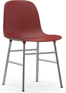 Krzesło Form chromowane nogi czerwone – nowoczesny design, wygodne siedzisko, trwałe materiały