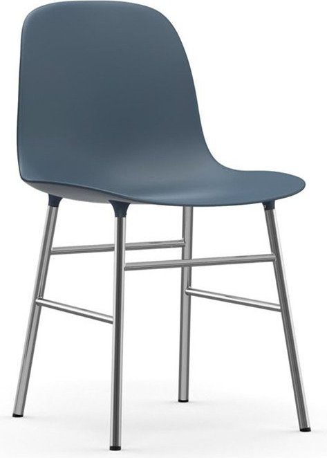 Krzesło Form chromowane nogi niebieskie – nowoczesny design, wygodne siedzisko, trwałe materiały