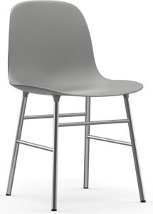 Krzesło Form chromowane nogi szare – nowoczesny design, wygodne siedzisko, trwałe materiały