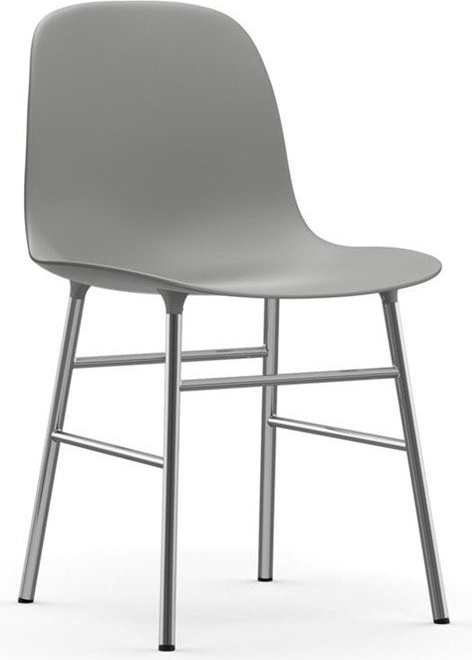 Krzesło Form chromowane nogi szare – nowoczesny design, wygodne siedzisko, trwałe materiały