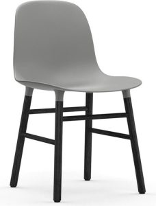 Krzesło Form szare czarna dębowa rama – nowoczesny design, wygoda, trwałość
