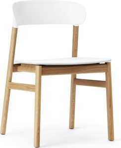 Krzesło Herit jasny dąb białe – styl skandynawski, nowoczesny design, wygodne siedzisko, trwałe materiały