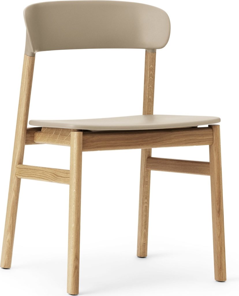 Krzesło Herit jasny dąb piaskowe – elegancki design, wygodne siedzisko, trwałe materiały