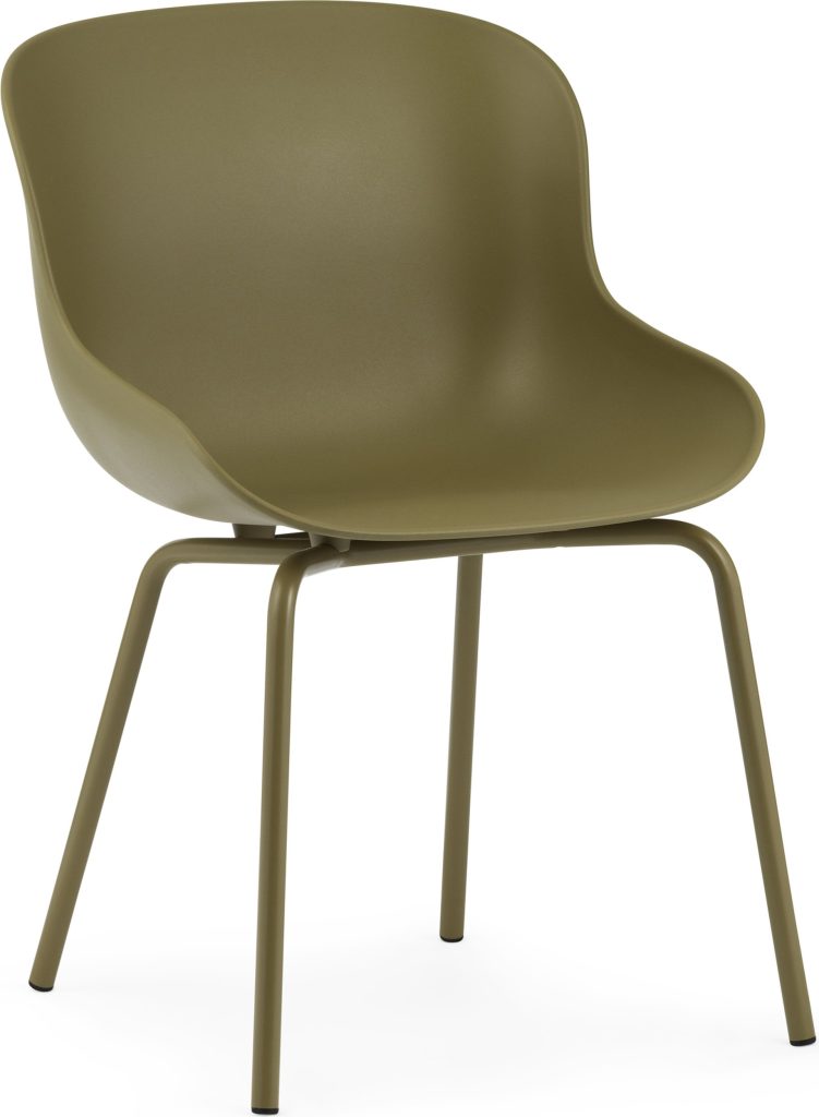 Krzesło Hyg oliwkowe – nowoczesny design, komfortowe siedzisko, trwałe materiały