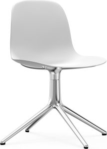 Krzesło obrotowe Form Swivel 4L białe na aluminiowych nogach – funkcjonalność, nowoczesny design, wygoda