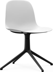 Krzesło obrotowe Form Swivel 4L białe na czarnych aluminiowych nogach – stylowe, wygodne, nowoczesne
