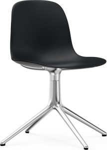 Krzesło obrotowe Form Swivel 4L czarne na aluminiowych nogach – nowoczesny design, wygoda, stabilność