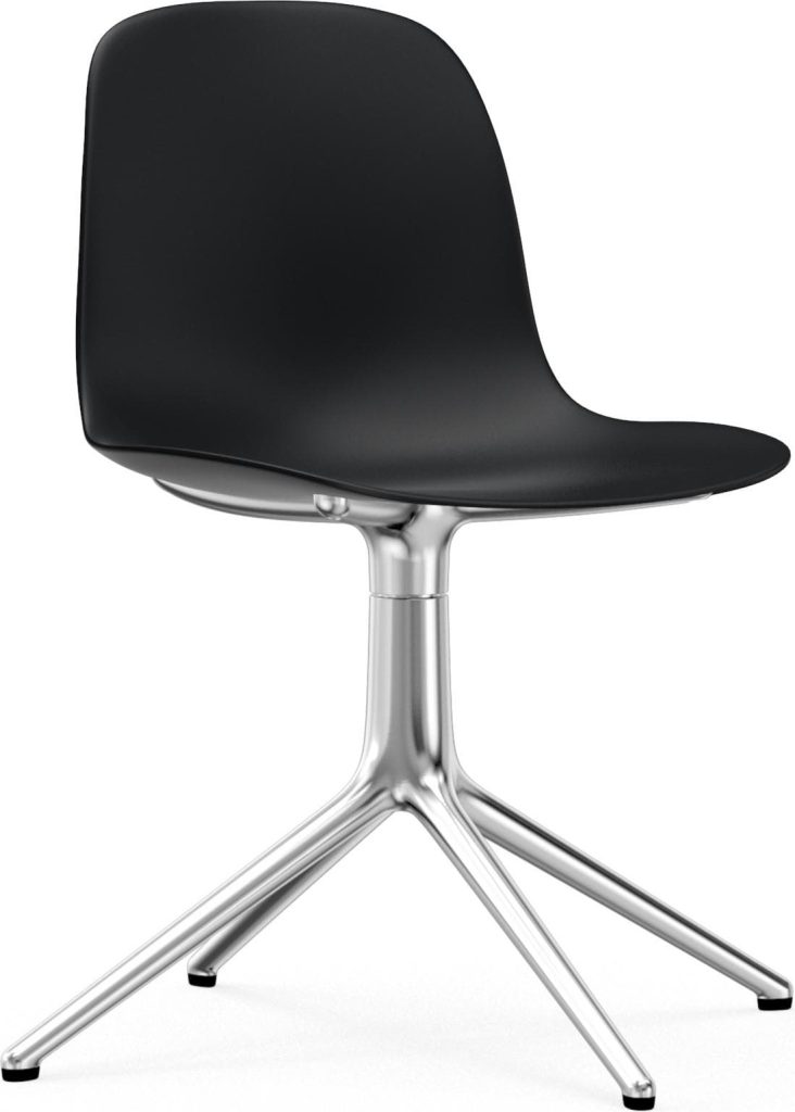 Krzesło obrotowe Form Swivel 4L czarne na aluminiowych nogach – nowoczesny design, wygoda, stabilność