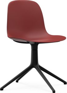 Krzesło obrotowe Form Swivel 4L czerwone na czarnych aluminiowych nogach – nowoczesny design, wygodne siedzisko, regulacja wysokości