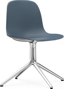 Krzesło obrotowe Form Swivel 4L niebieskie na aluminiowych nogach – nowoczesny design, wygodne siedzisko, wysoka jakość wykonania