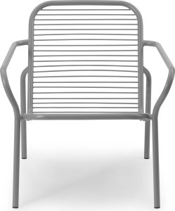 Krzesło ogrodowe Vig 72,5 cm szare z podłokietnikami – wygodne, trwałe, nowoczesny design