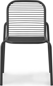 Krzesło ogrodowe Vig czarne – stylowy design, komfortowe siedzisko, trwały materiał