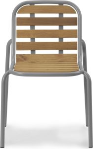 Krzesło ogrodowe Vig szare drewniane – elegancki design, trwały materiał, idealne do ogrodu