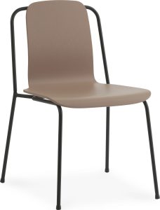 Krzesło Studio brązowe na czarnych nogach – nowoczesny design, wygoda, trwałość