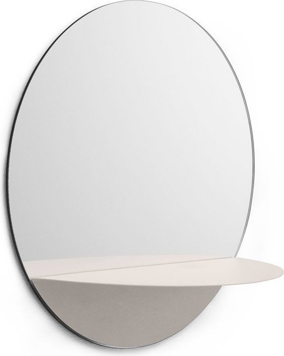 Lustro Horizon okrągłe białe – elegancki design, idealne do nowoczesnych wnętrz