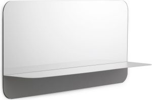 Lustro Horizon prostokątne poziome szare – elegancki design, styl skandynawski, idealne do nowoczesnych wnętrz