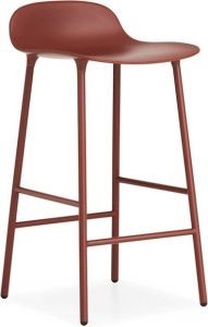 Stołek barowy Form 65 cm nogi stalowe czerwony – nowoczesny design, wygoda, trwałość
