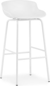Stołek barowy Hyg 75 cm biały – nowoczesny design, komfortowe siedzisko, idealny do kuchni i barów