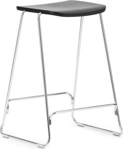 Stołek barowy Just 65 cm czarny z chromowaną podstawą – nowoczesny design, wysoka jakość, wygodny