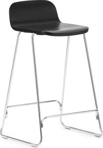Stołek barowy Just 65 cm czarny z oparciem i chromowaną podstawą – nowoczesny design, wygodne oparcie, wysoka jakość