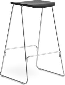 Stołek barowy Just 75 cm czarny z chromowaną podstawą – nowoczesny design, wygoda, trwałość