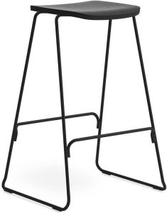 Stołek barowy Just 75 cm czarny z czarną podstawą – elegancki design, wygodne siedzisko, nowoczesny styl