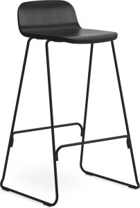 Stołek barowy Just 75 cm czarny z oparciem i czarną podstawą – ergonomiczne oparcie, nowoczesny design, wysoka jakość