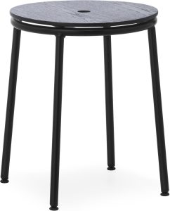 Stołek Circa 45 cm czarny dąb – stylowy, wygodny, solidny