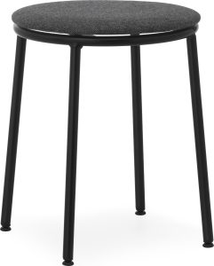 Stołek Circa MLF16 Black 45 cm z tapicerowanym siedziskiem – elegancki, funkcjonalny, czarny, 45 cm