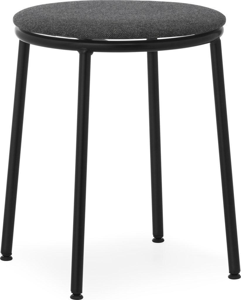 Stołek Circa MLF16 Black 45 cm z tapicerowanym siedziskiem – elegancki, funkcjonalny, czarny, 45 cm