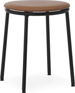 Stołek Circa Ultra Leather Brandy 45 cm z tapicerowanym siedziskiem – elegancki design, komfortowe siedzisko, brązowy kolor, skórzany materiał
