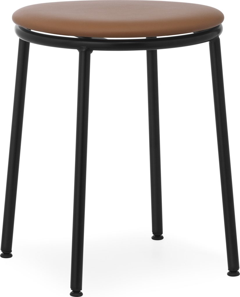 Stołek Circa Ultra Leather Brandy 45 cm z tapicerowanym siedziskiem – elegancki design, komfortowe siedzisko, brązowy kolor, skórzany materiał