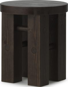 Stołek Fyr 45 cm ciemnobrązowy – stylowy, wygodny, z drewna