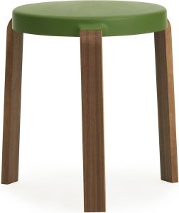 Stołek Tap oliwka orzech – nowoczesny design, wygodny, trwały, z drewna