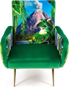 Fotel z wysokim oparciem Seletti Wears Toiletpaper Volcano – nowoczesny design, kolorowy, komfortowy, materiał tapicerski