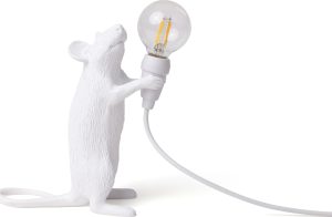 Lampa Mouse stojąca biała z gniazdkiem USB – nowoczesny design, funkcjonalność, praktyczne oświetlenie